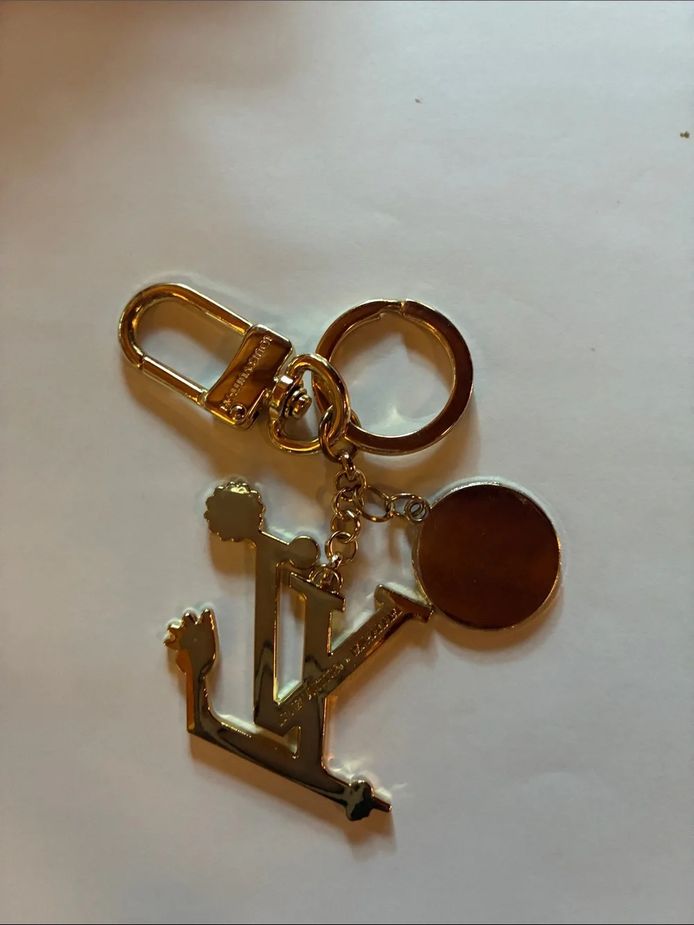 Louis Vuitton Multicolor Enamel LV Logo Key Holder with Gold Hardware